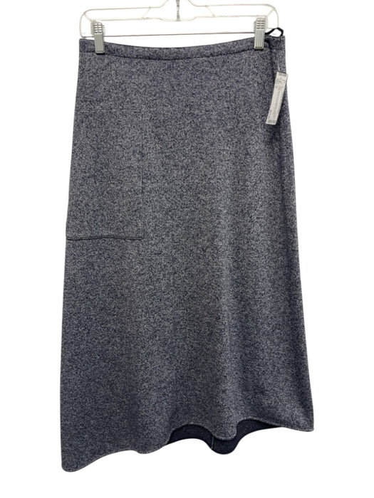 Tibi Size 6 Navy Blue & Gray Polyamide Back Zip Static Patch Pocket Midi Skirt Navy Blue & Gray / 6