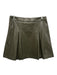 Hyacinth House Size M Olive Green Polyurethane Pleather Side Zip Pleated Skirt Olive Green / M