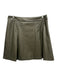 Hyacinth House Size M Olive Green Polyurethane Pleather Side Zip Pleated Skirt Olive Green / M