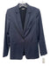 Elie Tahari Size M Navy Blue Polyester & Wool Single Button Trim Detail Jacket Navy Blue / M