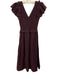Sea New York Size S Eggplant Purple Polyester Ruffle Cap Sleeve smocked Dress Eggplant Purple / S