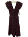 Sea New York Size S Eggplant Purple Polyester Ruffle Cap Sleeve smocked Dress Eggplant Purple / S