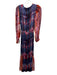 Chufy Size S Blue, Pink, Orange Cupro Long Sleeve Tie Dye Buttons Midi Dress Blue, Pink, Orange / S