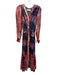 Chufy Size S Blue, Pink, Orange Cupro Long Sleeve Tie Dye Buttons Midi Dress Blue, Pink, Orange / S