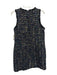 L'agence Size M Navy blue & gold Polyester Tweed Sleeveless Metallic Mini Dress Navy blue & gold / M