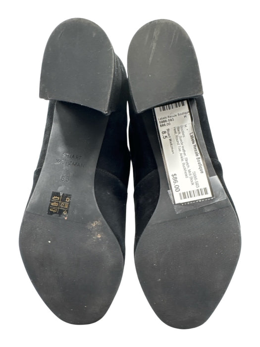 Stuart Weitzman Shoe Size 8.5 Black Suede leather Stretch Round Toe Booties Black / 8.5
