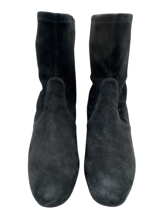 Stuart Weitzman Shoe Size 8.5 Black Suede leather Stretch Round Toe Booties Black / 8.5