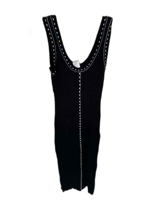 House of Harlow Size M Black & White Rayon Blend Sleeveless Ribbed Maxi Dress Black & White / M