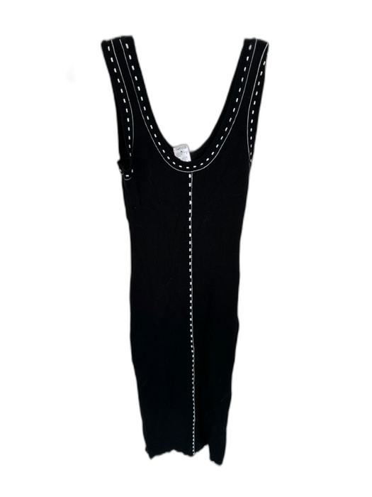 House of Harlow Size M Black & White Rayon Blend Sleeveless Ribbed Maxi Dress Black & White / M