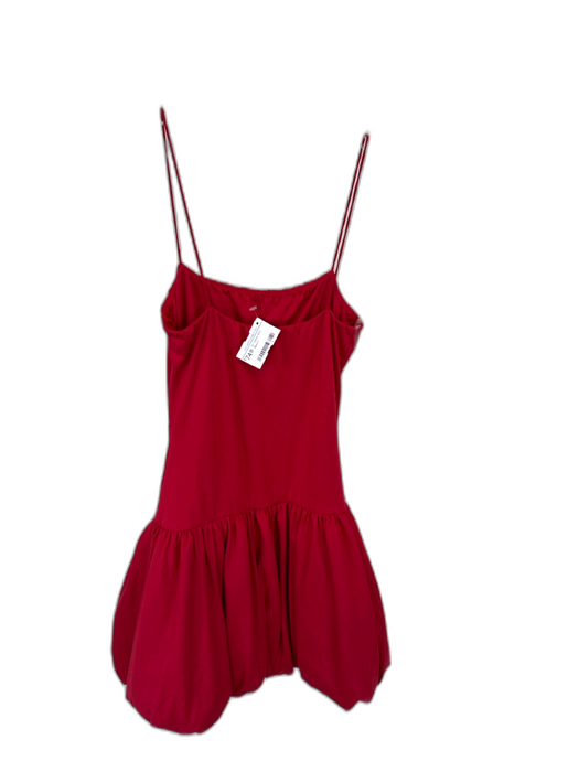 Klesis Size M Red Polyester Blend Spaghetti Strap Bubble Hem Dress Red / M