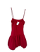 Klesis Size M Red Polyester Blend Spaghetti Strap Bubble Hem Dress Red / M