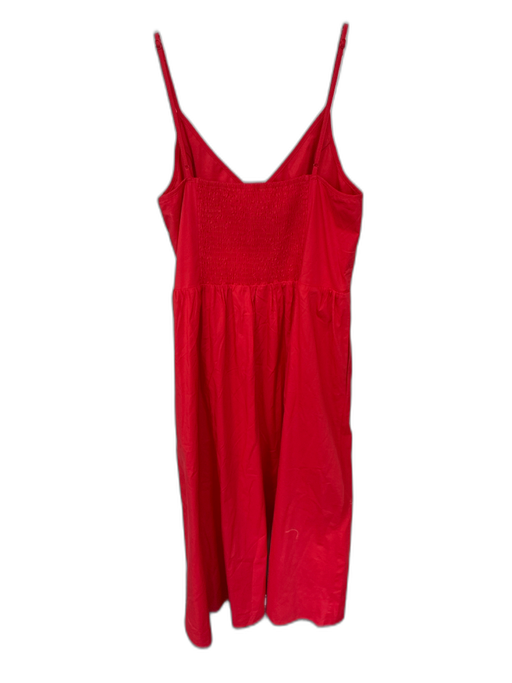Wayf Size L Red Cotton Blend Spaghetti Strap V Neck Maxi Dress Red / L