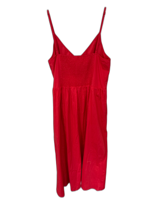 Wayf Size L Red Cotton Blend Spaghetti Strap V Neck Maxi Dress Red / L
