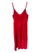 Wayf Size L Red Cotton Blend Spaghetti Strap V Neck Maxi Dress Red / L