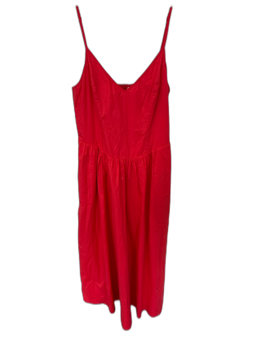 Wayf Size L Red Cotton Blend Spaghetti Strap V Neck Maxi Dress Red / L