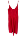 Wayf Size L Red Cotton Blend Spaghetti Strap V Neck Maxi Dress Red / L