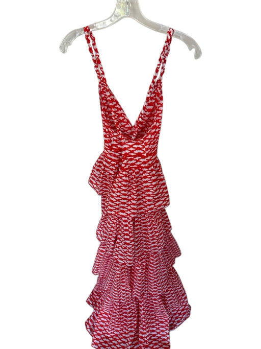 Ro's Garden Size M Red & White Cotton Braided Strap Tiered Racerback Maxi Dress — Labels Resale Boutique