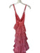 Ro's Garden Size M Red & White Cotton Braided Strap Tiered Racerback Maxi Dress Red & White / M