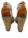 Tory Burch Shoe Size 7.5 Beige & Brown Canvas Criss Cross Ankle Strap Wedges Beige & Brown / 7.5