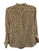 J. Crew Size 2 Beige & White Silk Long Sleeve Leapord print Button Up Top Beige & White / 2