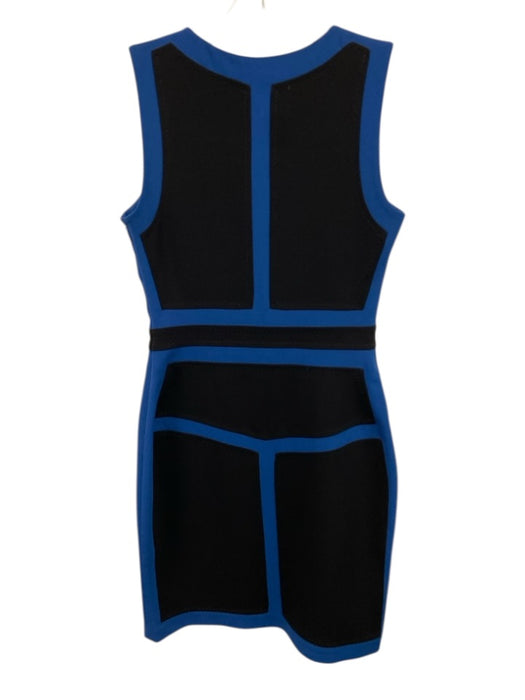Diane Von Furstenberg Size 2 Blue & Black Triacetate Blend Sleeveless Knee Dress Blue & Black / 2