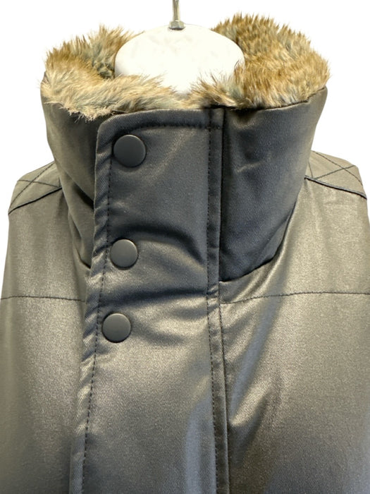 Tuckernuck Size XS Black, Gray, Brown Cotton & Poly Faux Fur Reversible Vest Black, Gray, Brown / XS