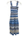 CK Bradley Size M Blue, Navy, White Cotton Sleeveless All Over Print Dress Blue, Navy, White / M