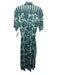 Omika Size XS Green Modal Tie Waist All Over Print Button Up Maxi Dress Green / XS