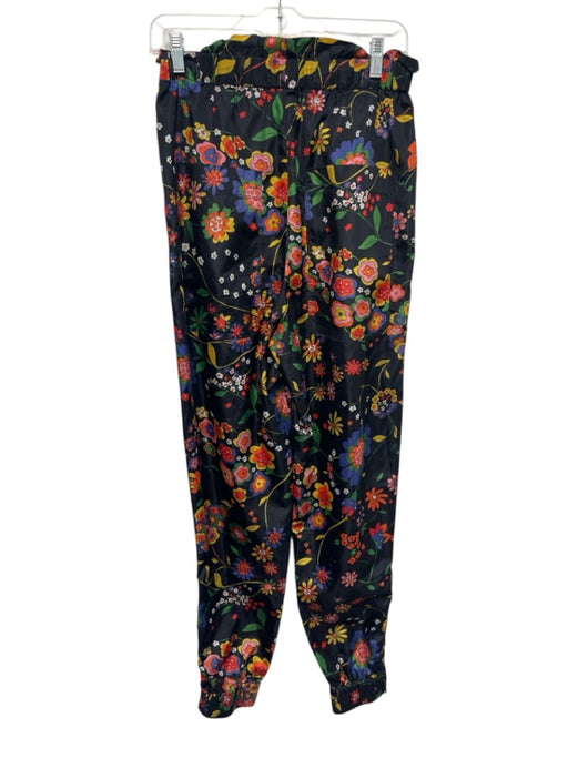 Tibi Size S Black, Red & Multi No Fabric Tag Elastic Waist Floral Pockets Pants Black, Red & Multi / S