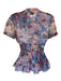 Chanel Size 2 Pink, Blue & Multi Silk Chiffon Floral Short Sleeve Top Pink, Blue & Multi / 2