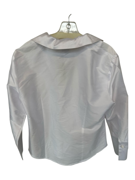 Connie Roberson Size S White Polyester Long Sleeve Buttons Collar Top White / S