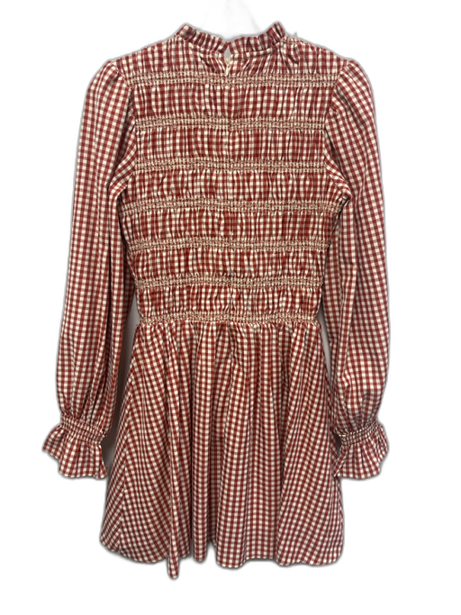English Factory Size XS Red & White Cotton & Polyester Gingham smocked Dress Red & White / XS