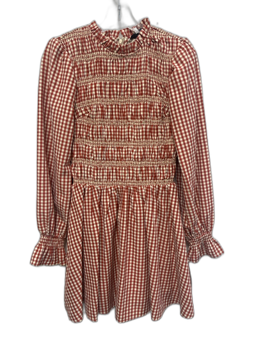 English Factory Size XS Red & White Cotton & Polyester Gingham smocked Dress Red & White / XS