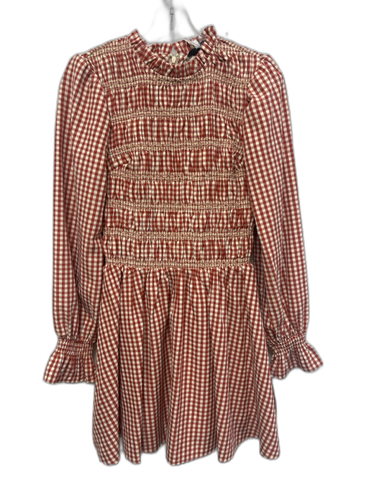 English Factory Size XS Red & White Cotton & Polyester Gingham smocked Dress Red & White / XS