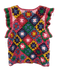 Farm Rio Size M Pink & Multi Cotton Cap Sleeve Knit Granny Square Top Pink & Multi / M