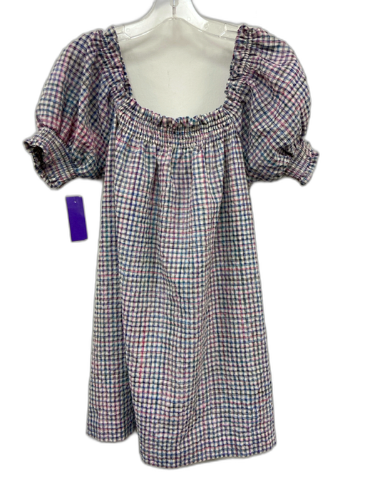 Meet me in Santorini Size M White, Blue & Multi Polyester Seersucker Dress White, Blue & Multi / M