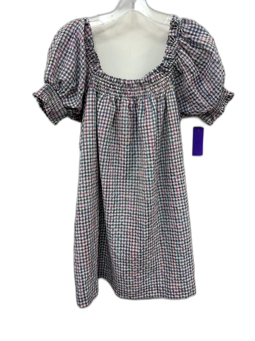 Meet me in Santorini Size M White, Blue & Multi Polyester Seersucker Dress White, Blue & Multi / M