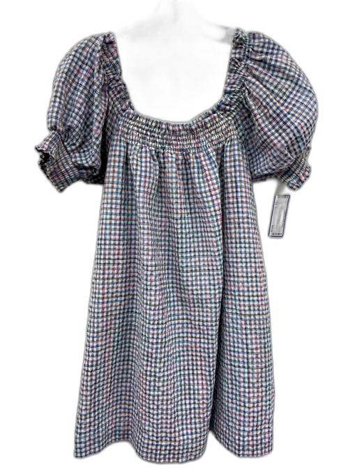 Meet me in Santorini Size M White, Blue & Multi Polyester Seersucker Dress White, Blue & Multi / M