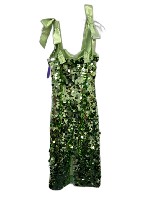 Tuckernuck Size S Green Polyester Sequin Sleeveless Bow Detail Midi Dress Green / S