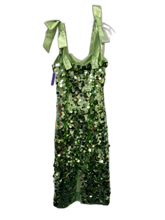 Tuckernuck Size S Green Polyester Sequin Sleeveless Bow Detail Midi Dress Green / S