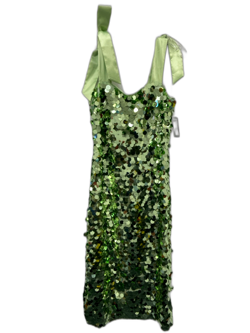 Tuckernuck Size S Green Polyester Sequin Sleeveless Bow Detail Midi Dress Green / S
