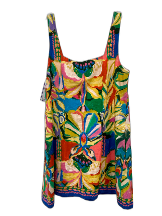 Antonio Melani Size XS Yellow, Blue, Multi Linen & Cotton Sleeveless Dress Yellow, Blue, Multi / XS