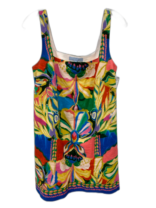 Antonio Melani Size XS Yellow, Blue, Multi Linen & Cotton Sleeveless Dress Yellow, Blue, Multi / XS