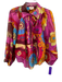 Ciebon Size XS Purple & Multi Tencel Blend Long Sleeve Embroidered Graphics Top Purple & Multi / XS