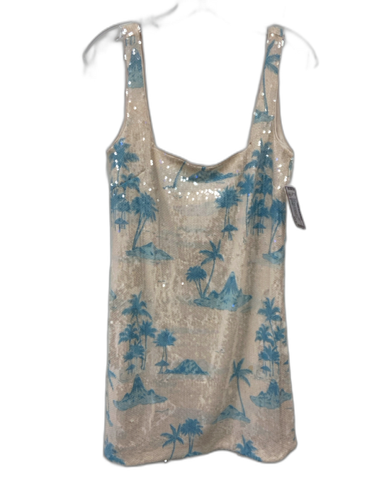 Gianni Bini Size 2 White Polyester Sleeveless Sequin Back Zip Dress White / 2
