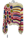 Farm Rio Size M White & Multi Cotton High Neck Knit Long Sleeve Crop Sweater White & Multi / M