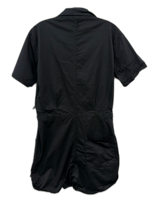 Pistola Size S Black Cotton Short Sleeve Button Up Pockets Romper Black / S