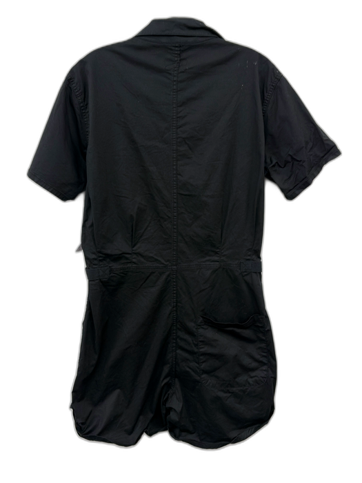 Pistola Size S Black Cotton Short Sleeve Button Up Pockets Romper Black / S