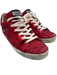 Golden Goose Shoe Size 37 Red Leather Glitter lace up Low Top Sneakers Red / 37