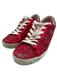 Golden Goose Shoe Size 37 Red Leather Glitter lace up Low Top Sneakers Red / 37